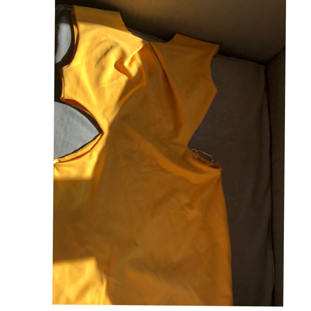 Yellow cut out dress